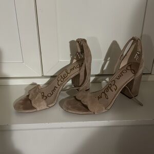 Sam Edelman Odila Camel Suede Ankle Strap Heel Sandal. Size 8.